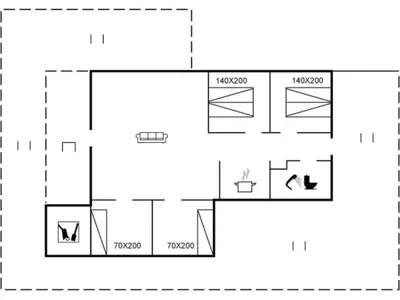 a block diagram of a house at Holiday Home Estefania - 450m from the sea by Interhome in Løkken