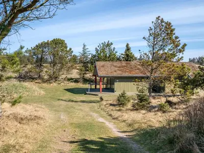 a small house in the middle of a field at Holiday Home Alfrik - 900m from the sea by Interhome in Blokhus