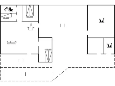 a floor plan of a house with diagrams at Holiday Home Bernadeta - 1-2km from the sea by Interhome in Blokhus