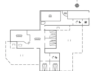 a floor plan of a house at Holiday Home Alrune - 800m from the sea by Interhome in Blokhus