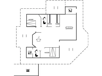 a floor plan of a house at Holiday Home Fenneke - 50m from the sea by Interhome in Blokhus