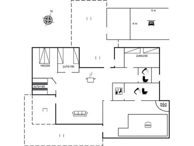 a floor plan of a house at Holiday Home Helene - 1-5km from the sea by Interhome in Blokhus