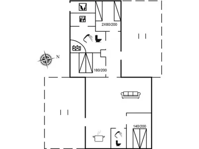 a floor plan of a house with a diagram at Holiday Home Sighwarth - 350m from the sea by Interhome in Saltum