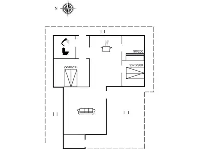 a floor plan of a house at Holiday Home Simeona - 140m from the sea by Interhome in Saltum
