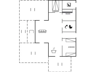 a floor plan of a house at Holiday Home Annemie - 1-8km from the sea by Interhome in Saltum