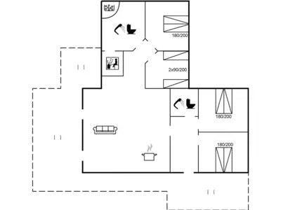 a floor plan of a house at Holiday Home Bentine - 1-6km from the sea by Interhome in Saltum