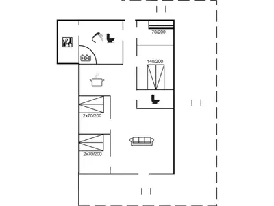 a floor plan of a house at Holiday Home Arita - 250m from the sea by Interhome in Saltum