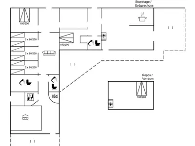 a floor plan of a house with diagrams at Holiday Home Iben - 2-3km from the sea by Interhome in Saltum