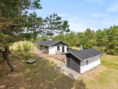 an overhead view of a small house in a field at Holiday Home Kadife - 750m from the sea by Interhome in Saltum