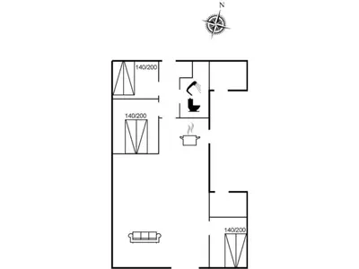 a floor plan of a proposed house at Holiday Home Asser - 400m from the sea by Interhome in Saltum