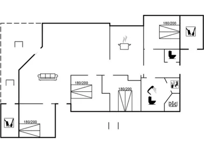 a block diagram of a house at Holiday Home Arngrim - 100m from the sea by Interhome in Torsted