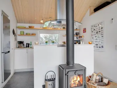 a stove in the kitchen of a house at Holiday Home Daina - 400m to the fjord by Interhome in Vemb