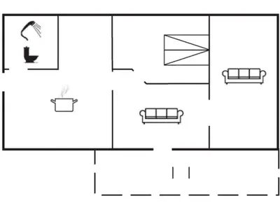 a block diagram of a house at Holiday Home Leocadia - 150m to the fjord by Interhome in Øsløs