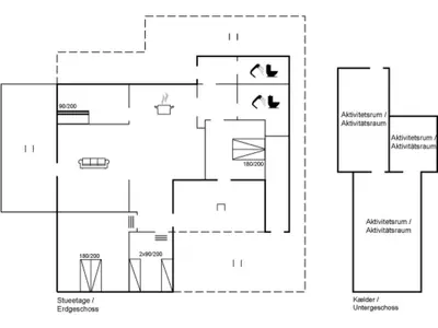 a schematic diagram of a building at Holiday Home Gudfast - 300m to the fjord by Interhome in Thyholm