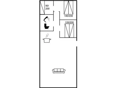 a floor plan of a house at Holiday Home Lennert - 100m to the fjord by Interhome in Åbybro