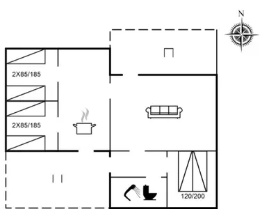 a schematic diagram of the experimental facility at Holiday Home Carina - 5km from the sea by Interhome in Brovst
