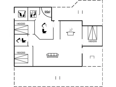 a floor plan of a house at Holiday Home Nielsigne - 400m from the sea by Interhome in Blokhus