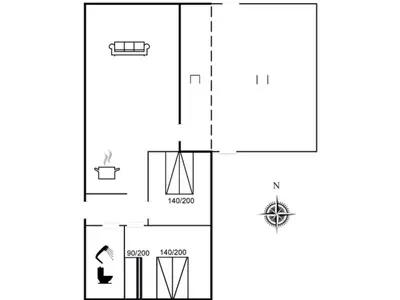 a floor plan of a house at Holiday Home Ara - 700m from the sea by Interhome in Pandrup