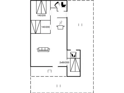 a floor plan of a house at Holiday Home Driss - 500m from the sea by Interhome in Pandrup