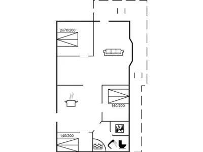 a floor plan of a house at Holiday Home Gesina - 600m to the fjord by Interhome in Løgstør