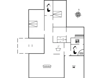 a block diagram of a house at Holiday Home Magh by Interhome in Års