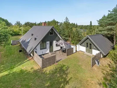 an aerial view of a house with a yard at Holiday Home Valo - 400m to the fjord by Interhome in Løgsted
