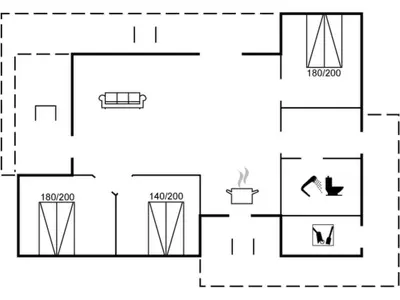 a schematic diagram of a house at Holiday Home Einette - 3-5km from the sea by Interhome in Fjerritslev