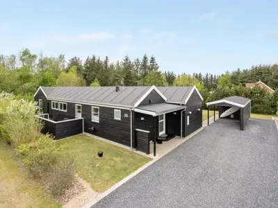 a black house with a roof at Holiday Home Henriete - 3-5km from the sea by Interhome in Fjerritslev
