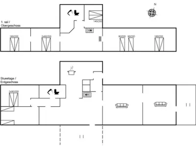a floor plan of a house with diagrams at Holiday Home Nella - 1-2km from the sea by Interhome in Fjerritslev