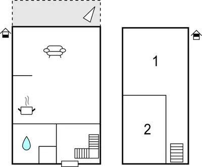 a drawing of a house with two different diagrams at Cozy Home In Lemvig With Wifi in Lemvig