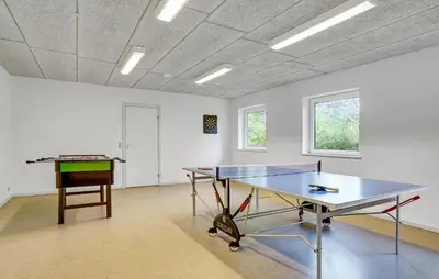 a ping pong table in the middle of a room at Beautiful Home In Vestervig With Wifi in Vestervig