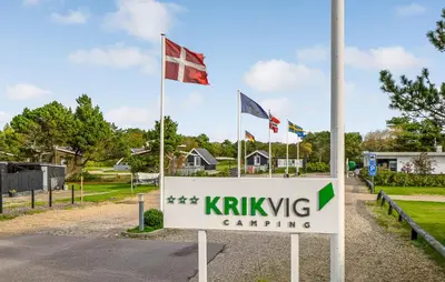 a sign in front of a yard with flags at Lovely Home In Vestervig With Kitchen in Vestervig