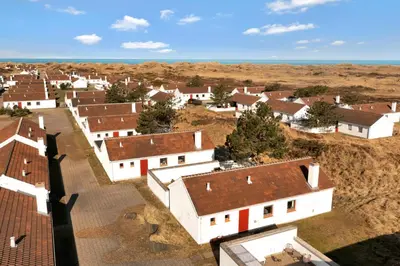 an aerial view of a small town with white buildings at Beautiful Home In Pandrup With 2 Bedrooms And Wifi in Pandrup