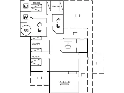 a floor plan of a house at Holiday Home Ritha - 350m from the sea by Interhome in Saltum